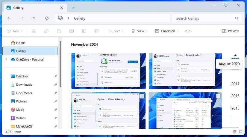 Tab Gallery trong File Explorer