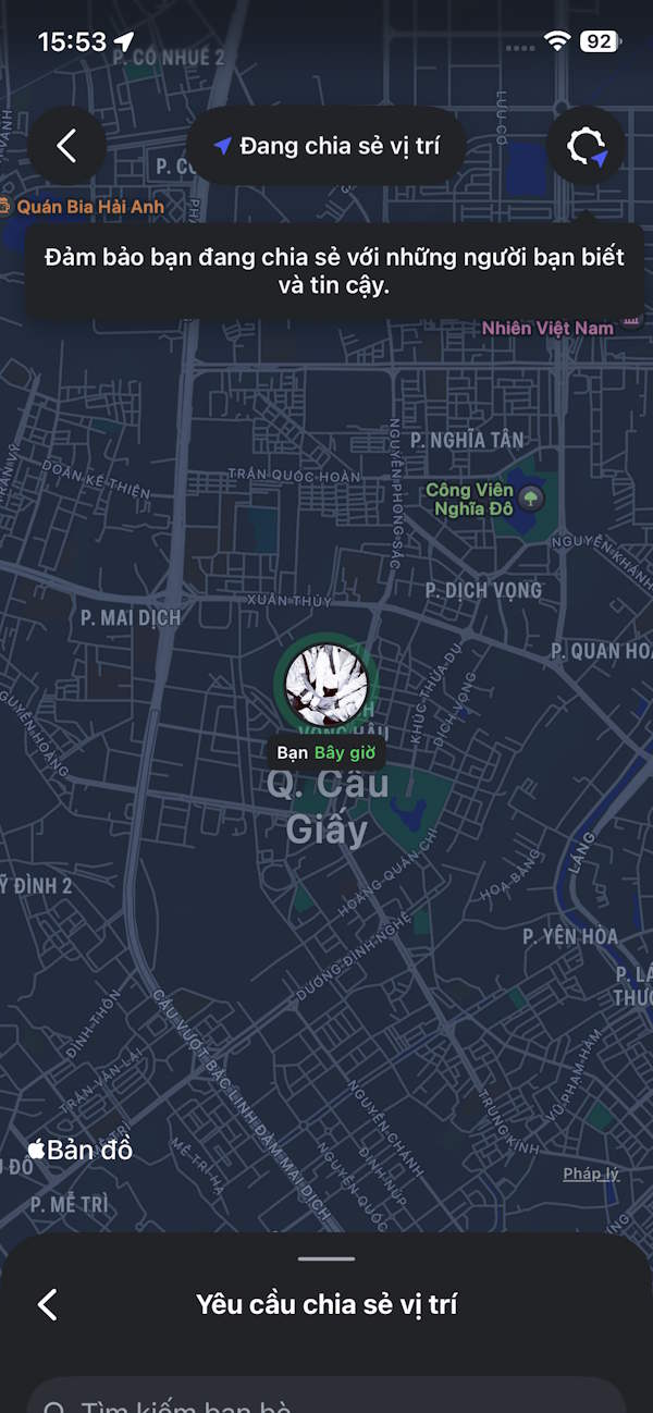 Vị trí trên bản đồ Instagram