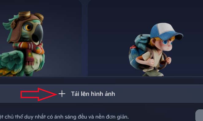 Tải ảnh lên tạo ảnh 3D Copilot