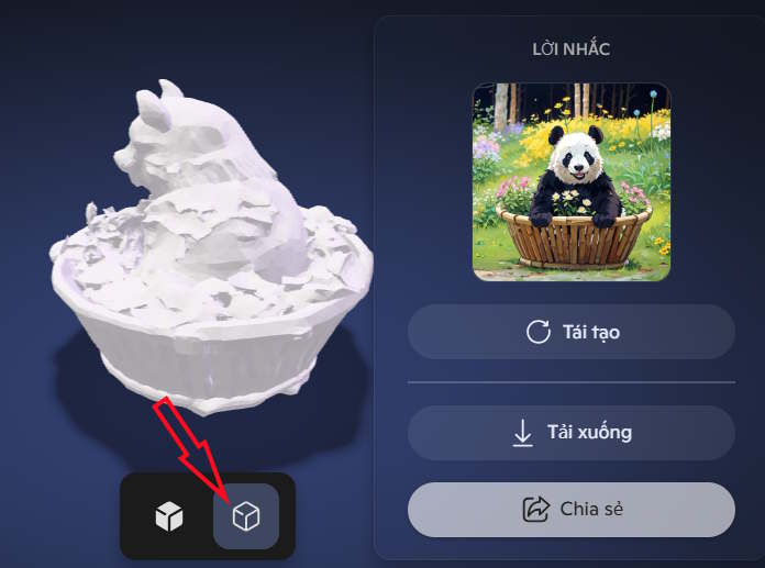 Mô hình đất sét 3D tạo trên Copilot