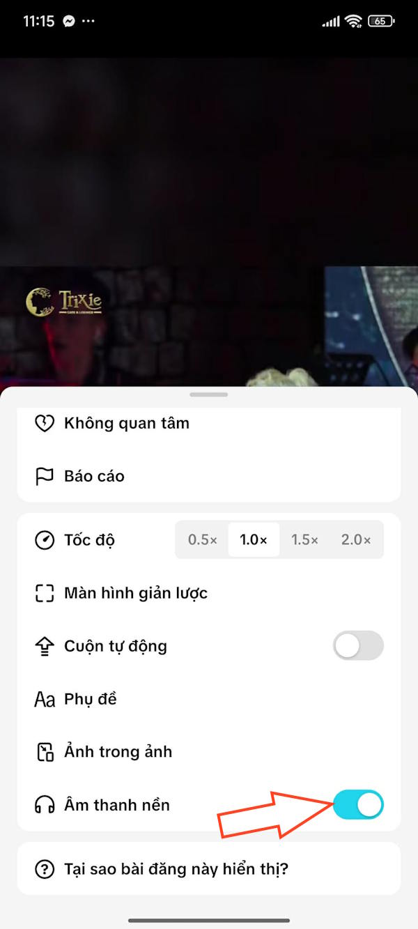 Bật Âm thanh nền TikTok