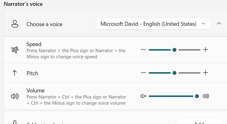 Chỉnh giọng đọc cho Narrator