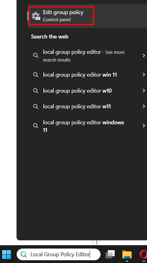 Local Group Policy Editor