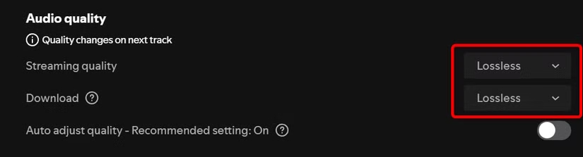 Bật Lossless Spotify máy tính