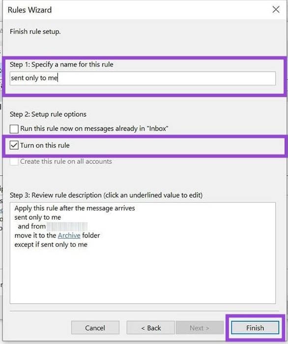 Tự động chuyển email vào thư mục Outlook