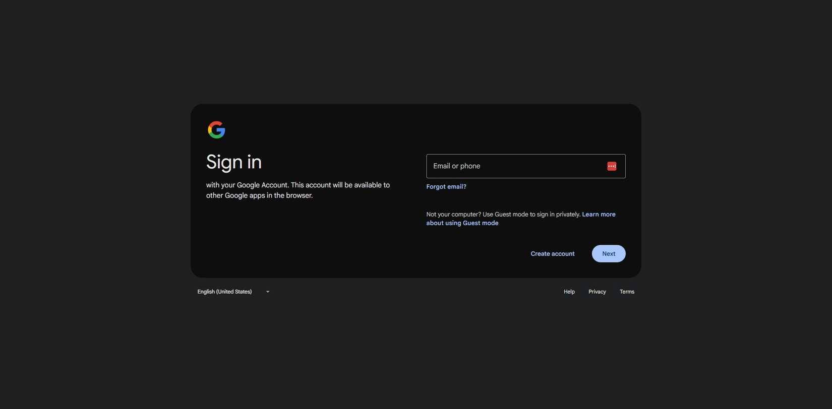 Nhập mật khẩu người dùng để đăng nhập vào Google