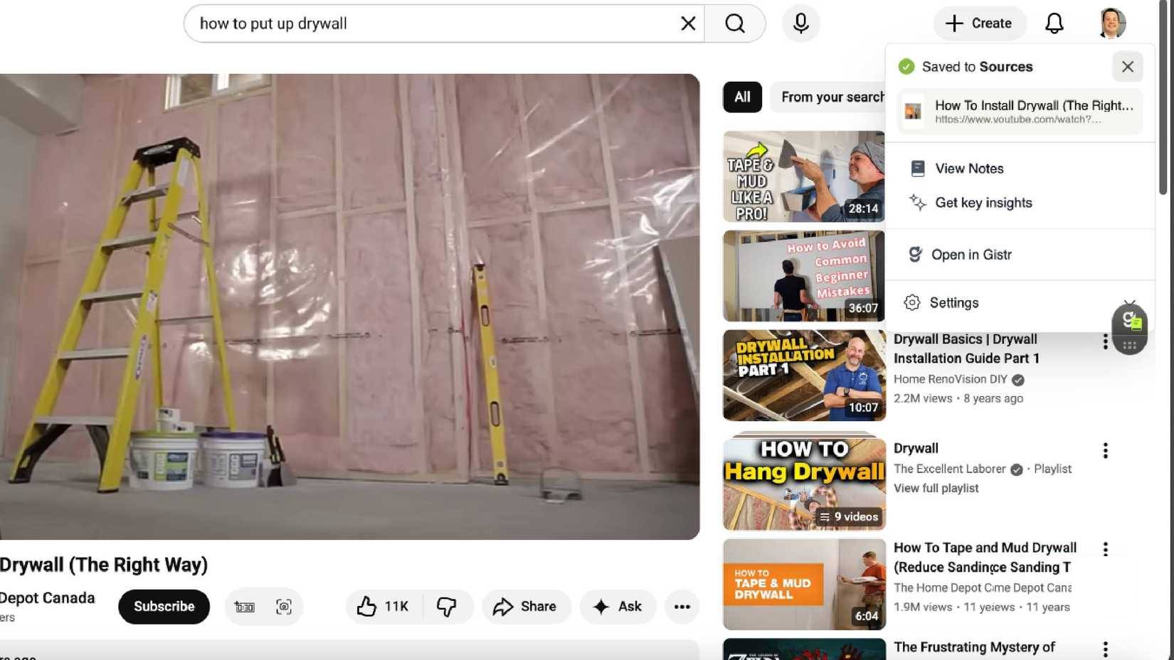 Gistr sẽ lưu video YouTube làm nguồn