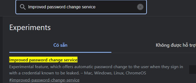 Truy cập trang flag Chrome