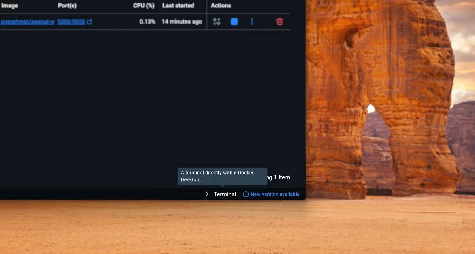 Mở Docker Terminal