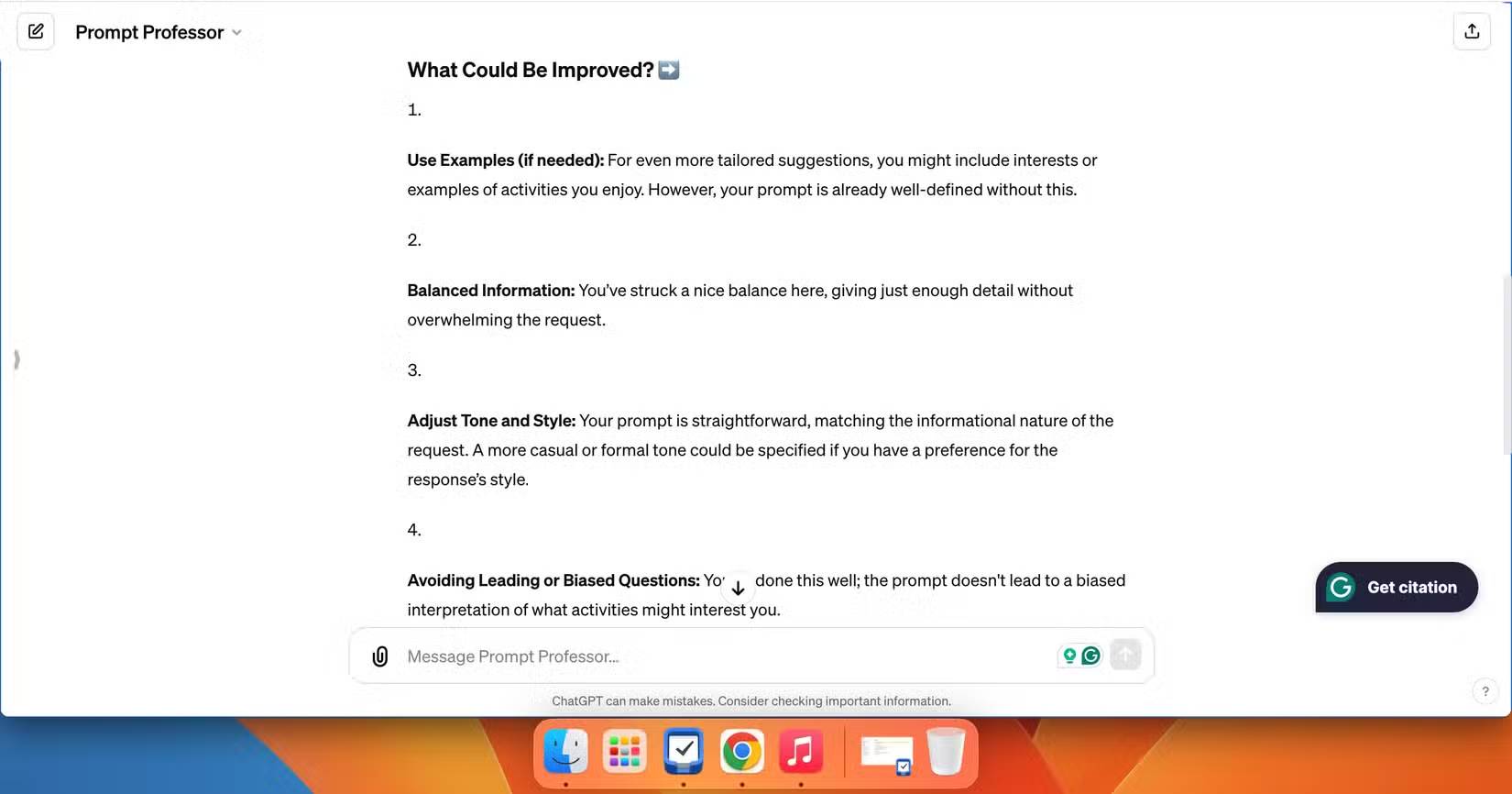 GPT tùy chỉnh của Prompt Professor cung cấp khả năng cải thiện