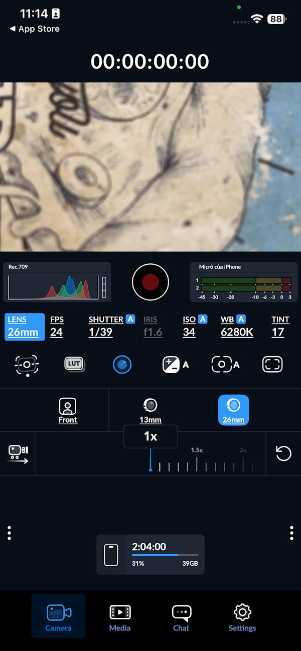 Điều chỉnh thông số Blackmagic Camera