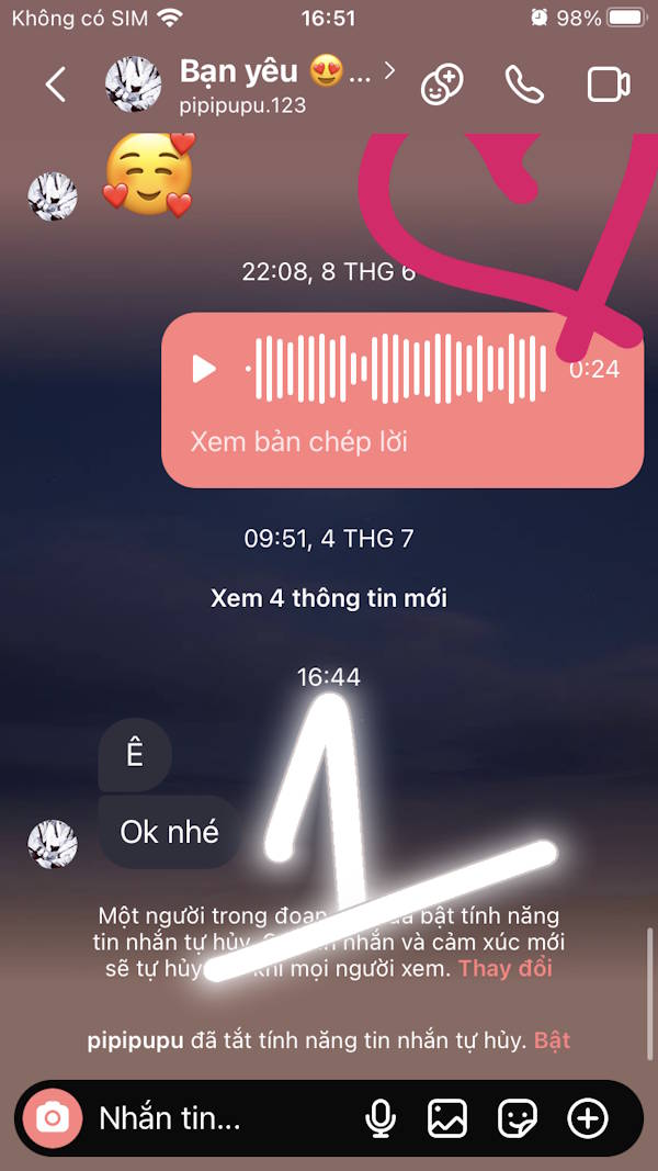 Hiện nét vẽ khung chat bạn bè