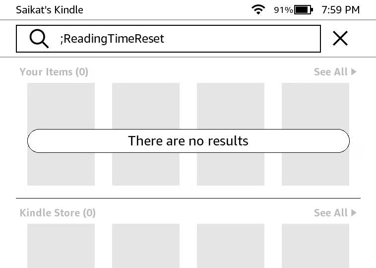 Reset thời gian đọc trong Kindle