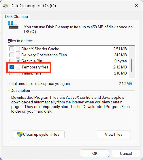 Sử dụng Use Disk Cleanup