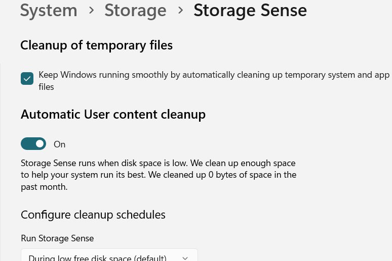 Cách dọn dẹp AppData qua Storage Sense