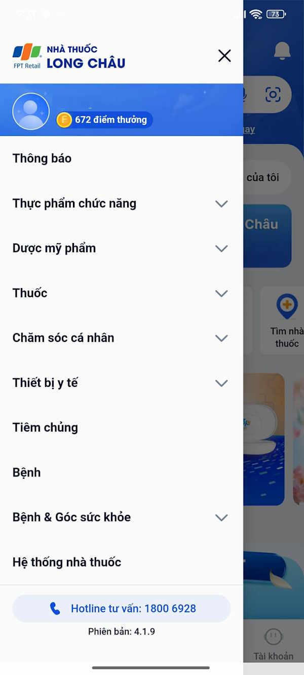 Danh mục sản phẩm Nhà thuốc Long Châu
