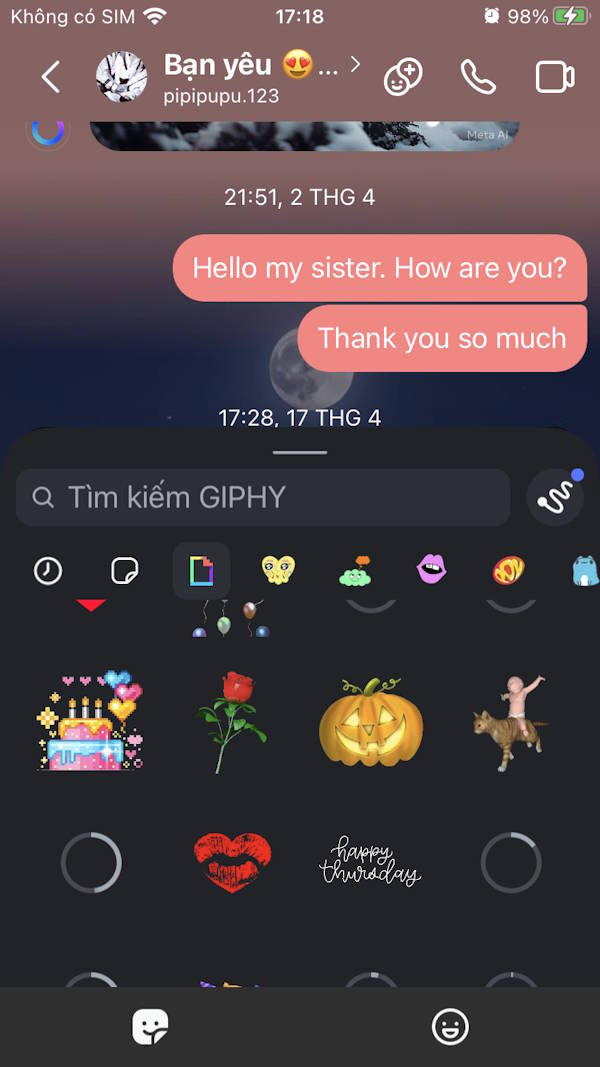 Sticker trong Instagram