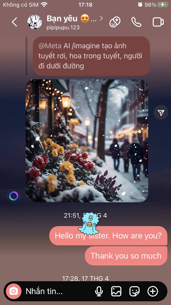 Sticker tin nhắn Instagram