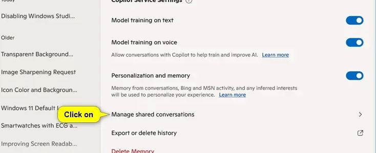Quản lý hội thoại Copilot