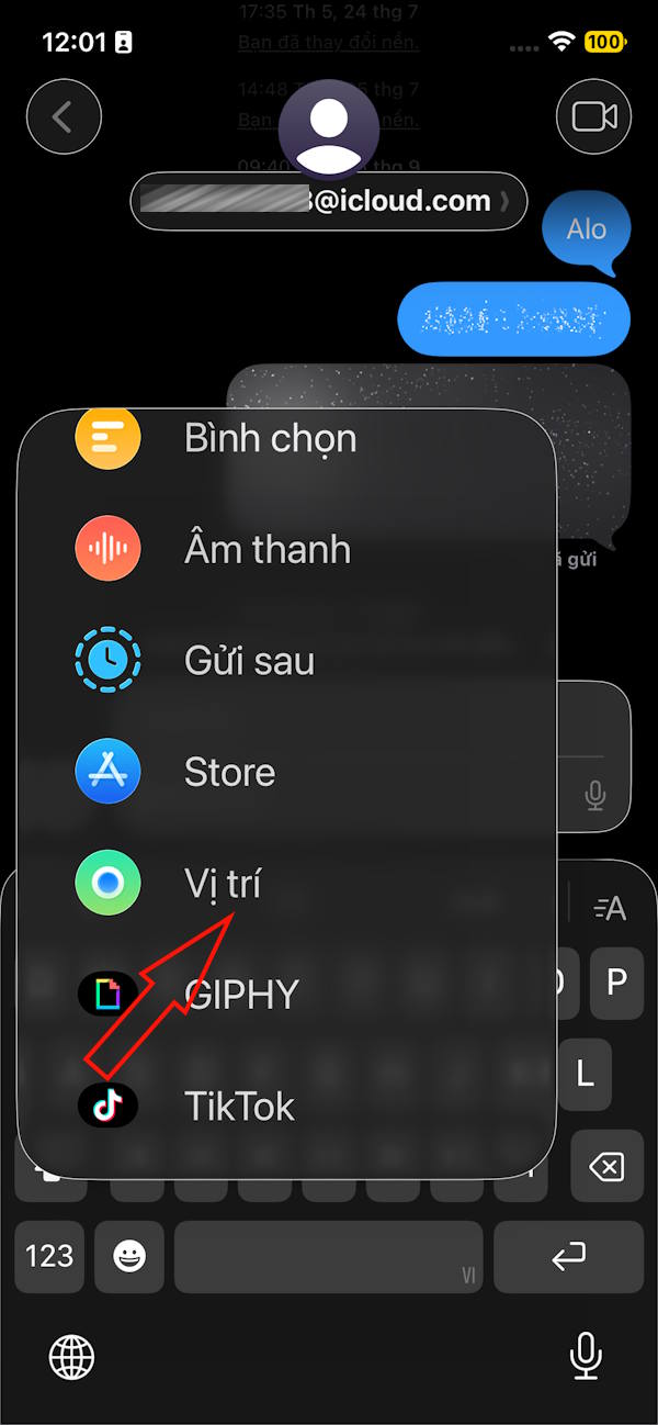 Gửi vị trí iPhone