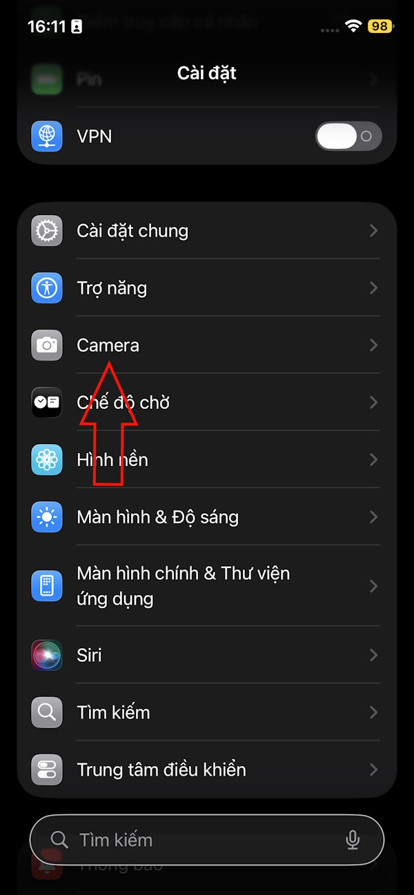 Cài đặt Camera iPhone