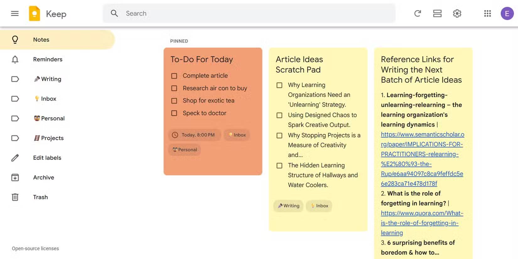 Ghim những gì quan trọng lên đầu trong Google Keep