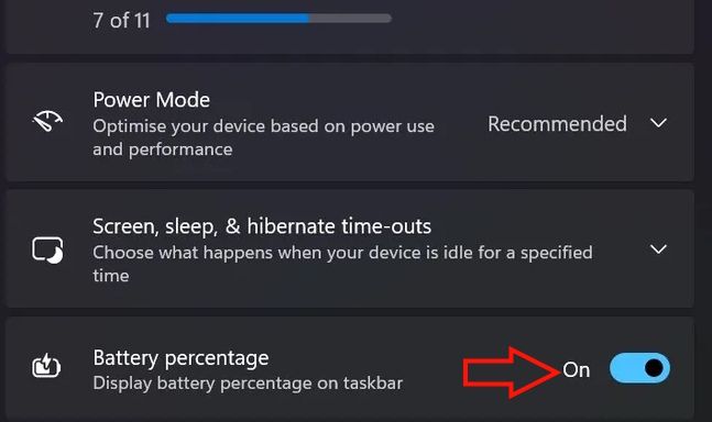 Bật phần trăm pin trên Windows