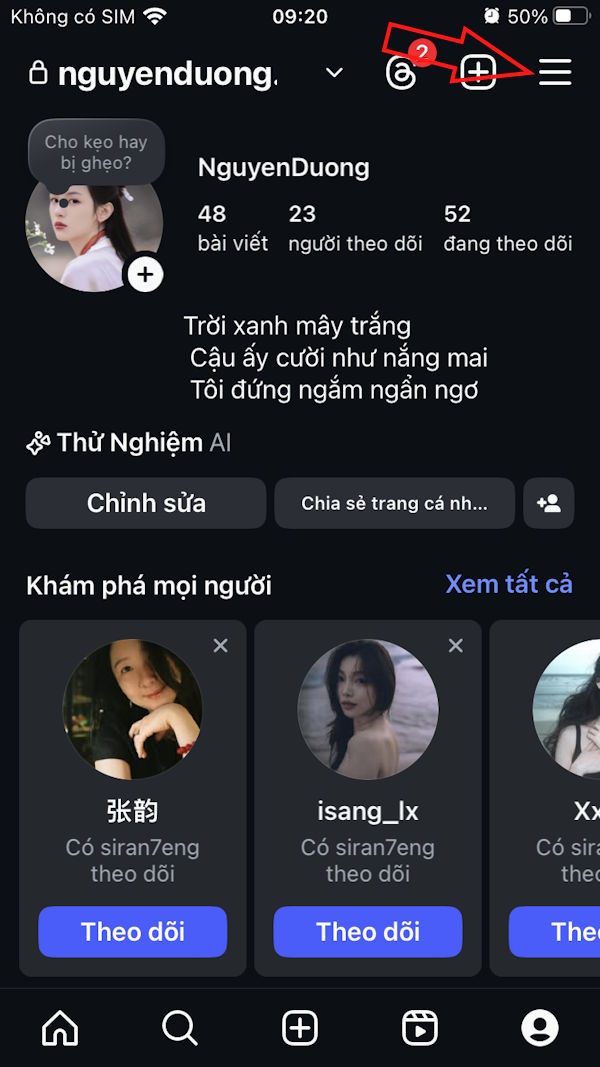Tùy chỉnh Instagram