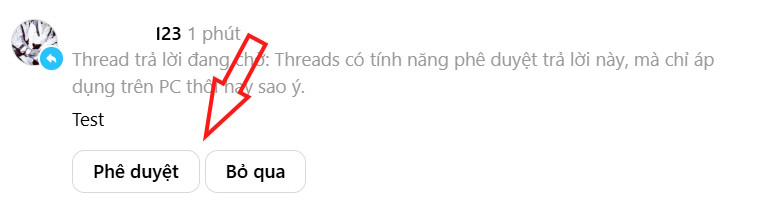 Phê duyệt hoặc từ chối bình luận Threads