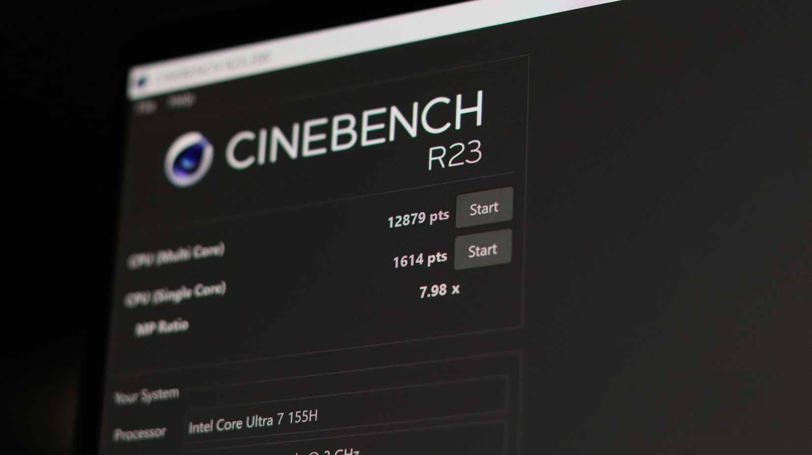 Điểm số hiệu năng Cinebench sau khi tối ưu hóa Sparkle