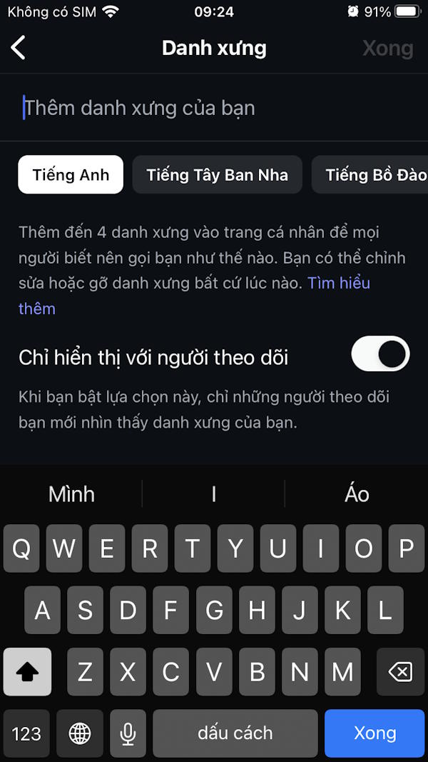 Chọn ngôn ngữ