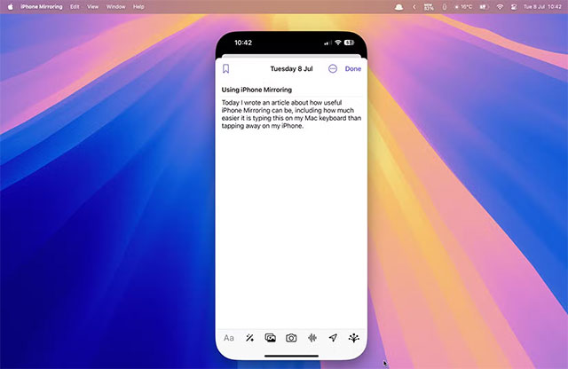 Dùng tính năng iPhone Mirroring trên máy Mac