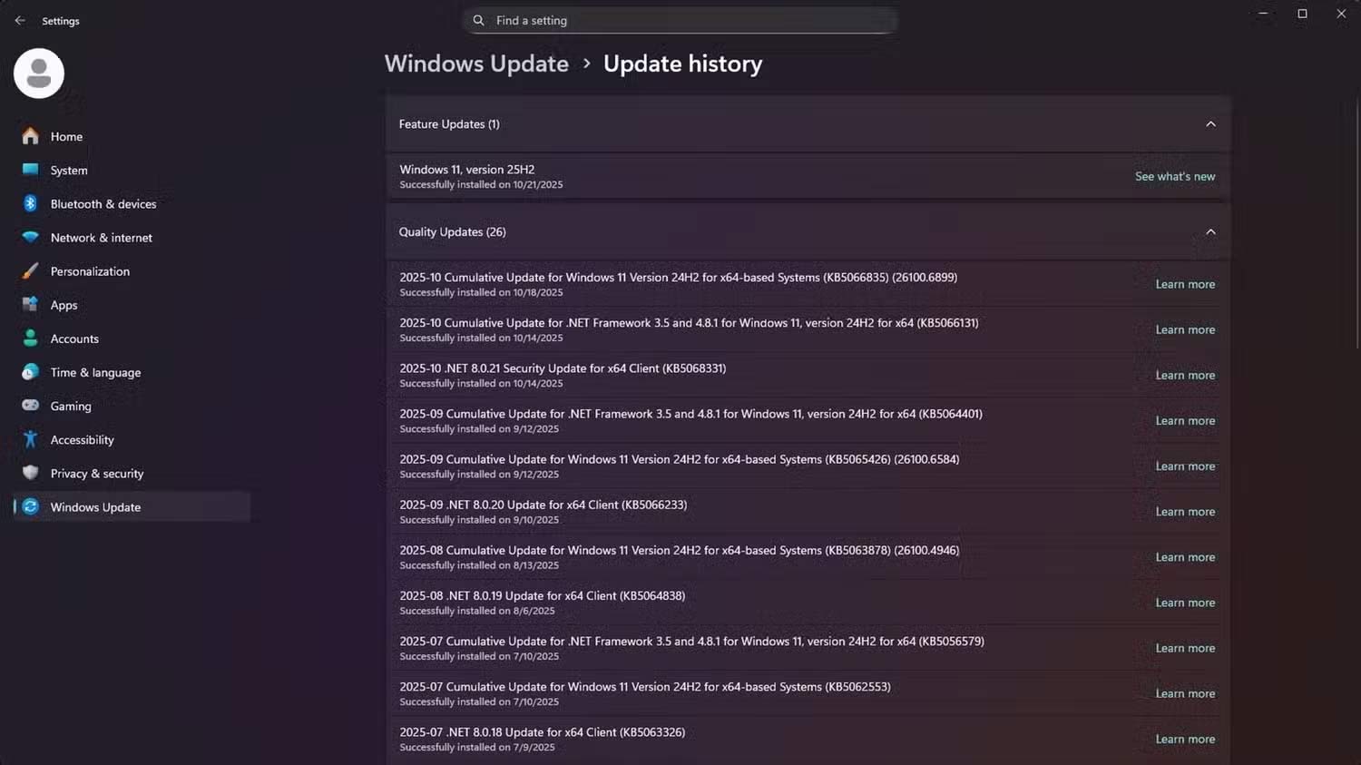 Cần phải cập nhật hệ thống