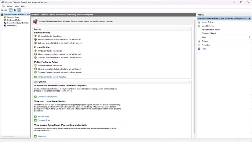 Sử dụng Tường lửa Windows