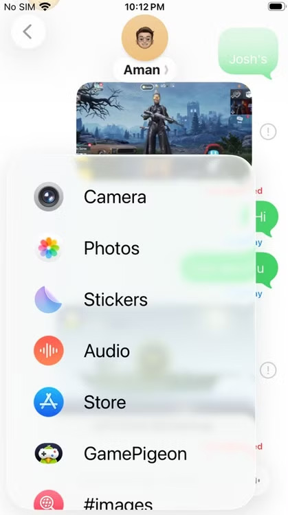 Tùy chọn gửi trong tin nhắn iMessage