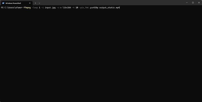 Tạo video tĩnh từ một hình ảnh duy nhất với FFmpeg