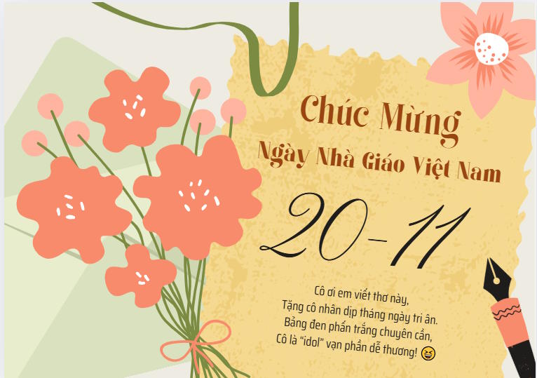 Thơ tặng thầy cô 20/11