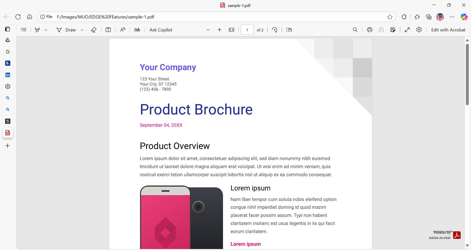 Công cụ chỉnh sửa PDF nâng cao trong trình duyệt Edge