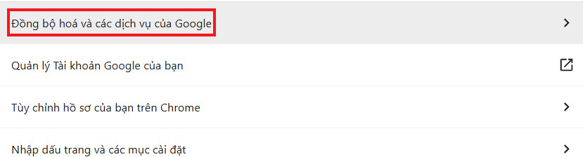 Đồng bộ hóa dịch vụ Google 