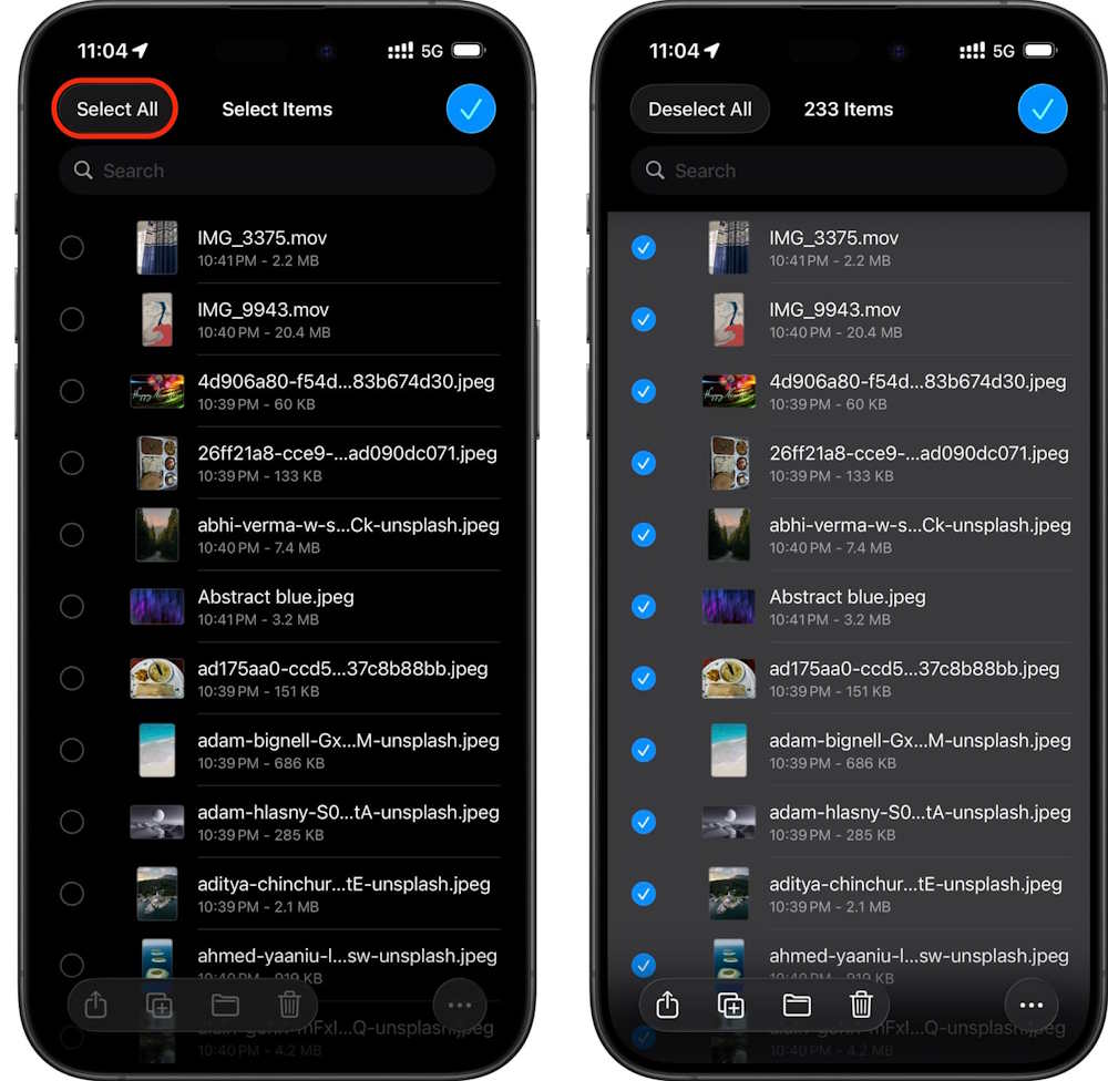 Chọn tập tin từ ổ đĩa vào iPhone