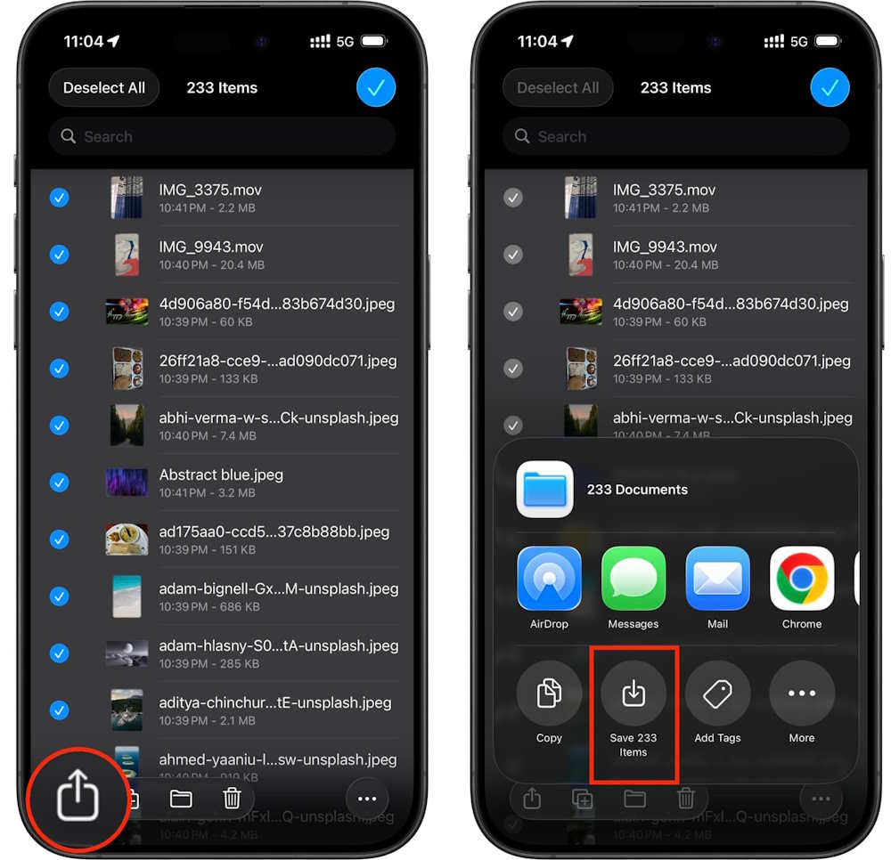 Lưu tập tin vào ứng dụng Ảnh