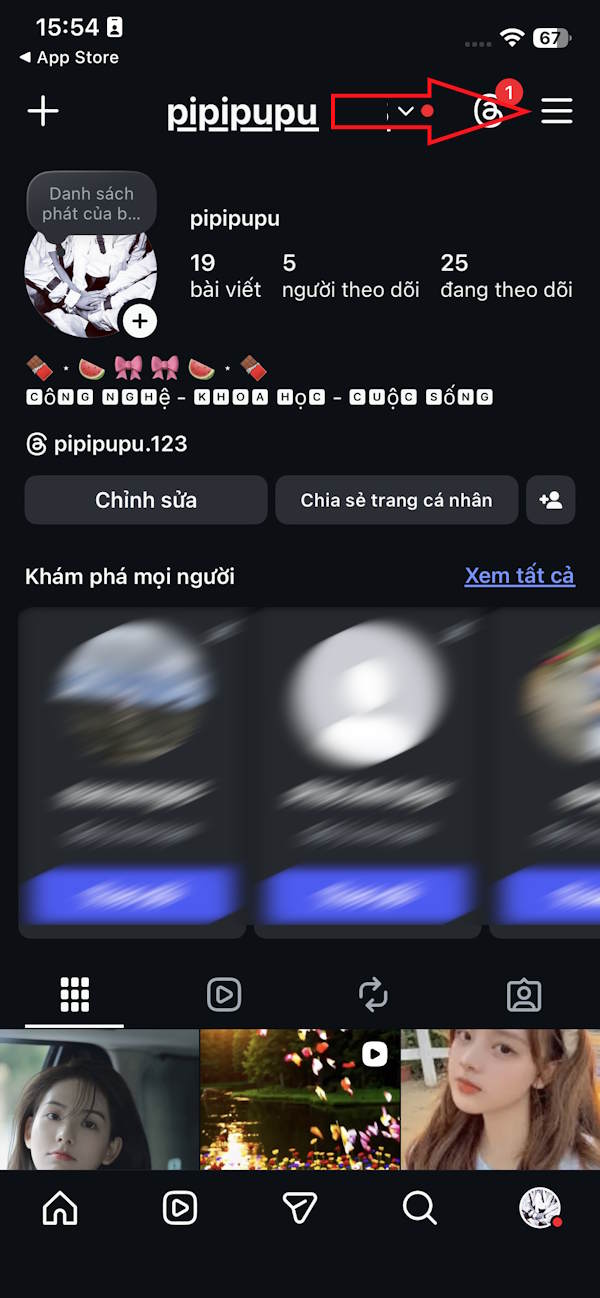 Tùy chỉnh Instagram