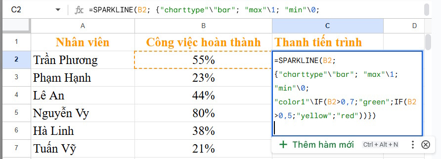 Chỉnh màu sắc thanh tiến trình