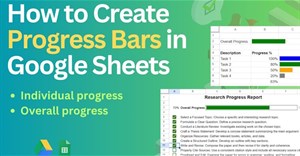 Cách tạo thanh tiến trình trên Google Sheets