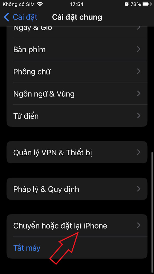 Đặt lại iPhone