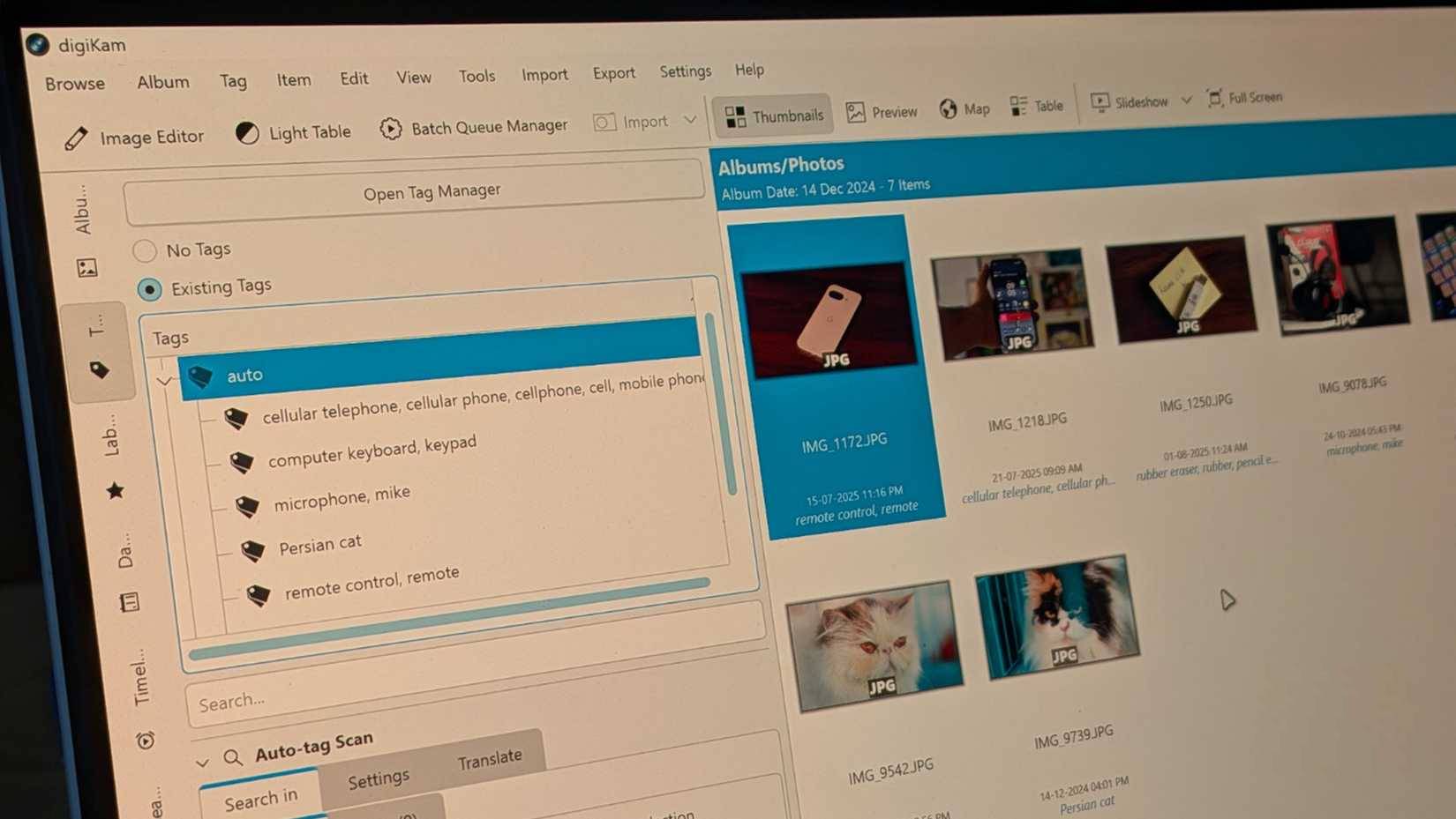 Màn hình gắn thẻ tự động DigiKam
