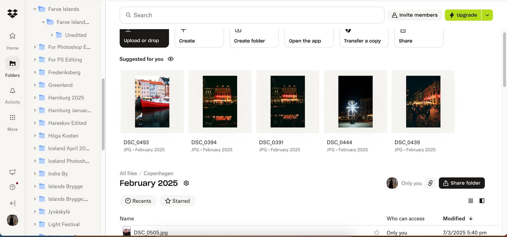 File được lưu trữ trong Dropbox với gói cao cấp