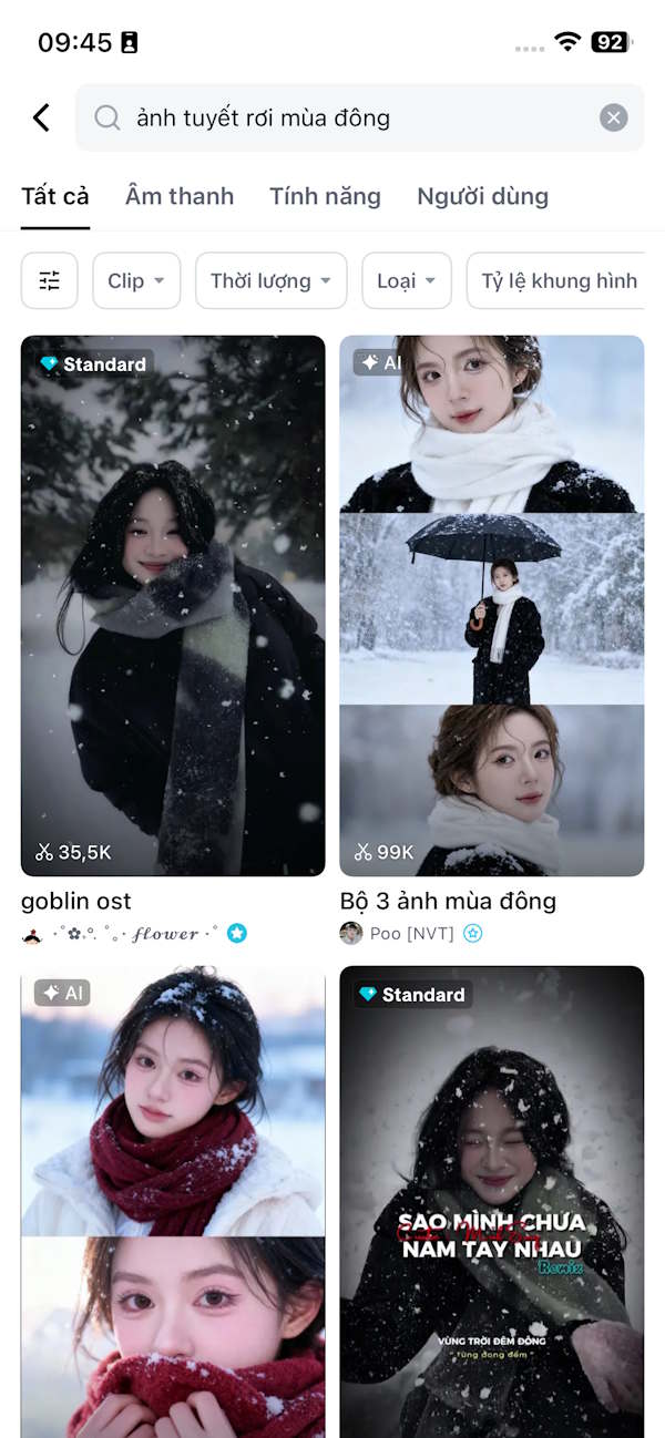 Mẫu video tuyết rơi