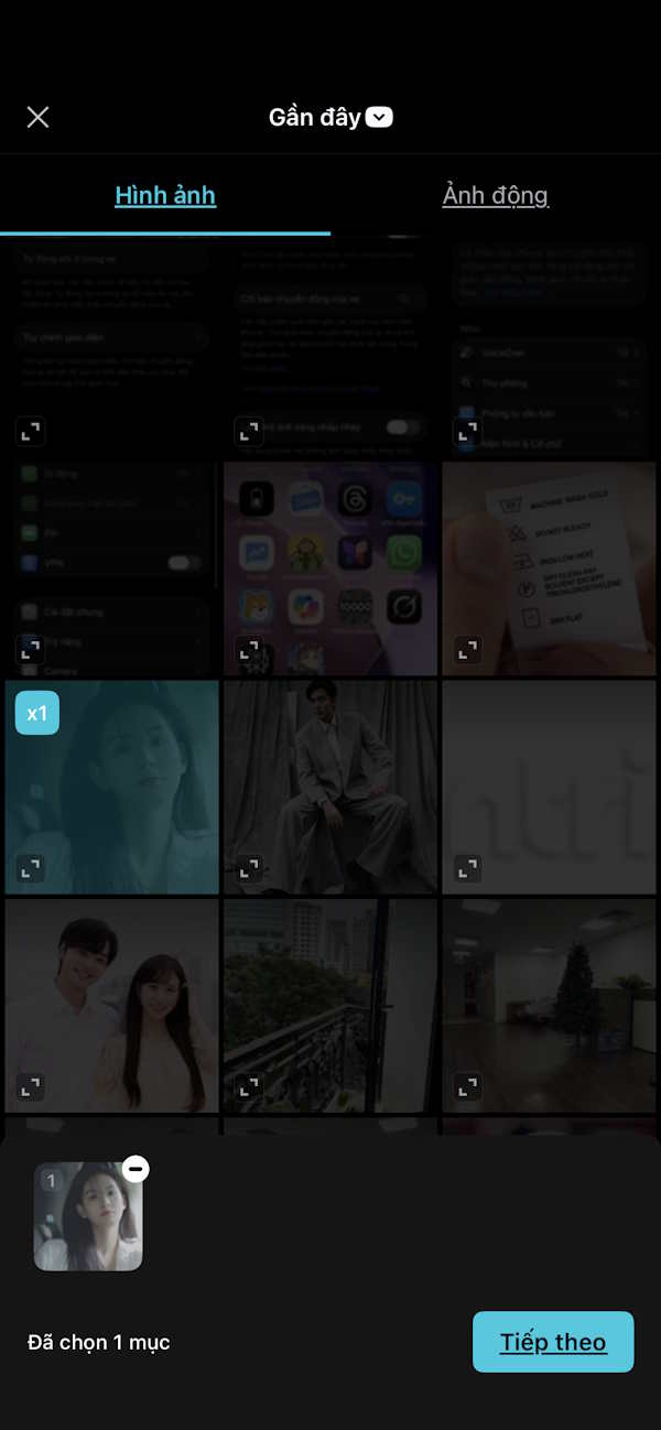 Chọn ảnh làm hiệu ứng