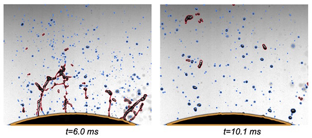 Hình ảnh nước bắn ra từ hành tây khi dùng dụng cụ cắt khác nhau